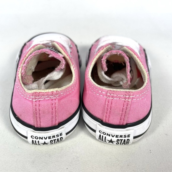 Converse Chuck Taylor All Star Pink Infant 3 Low Top Baby Sneakers Canvas - Picture 4 of 7